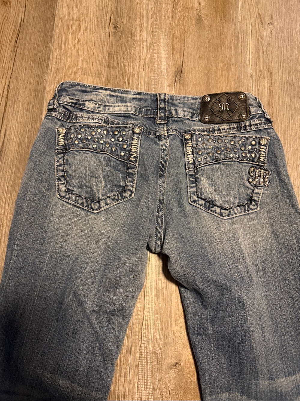 Miss Me Distressed Mid Wash Blue Boot Leg Jeans